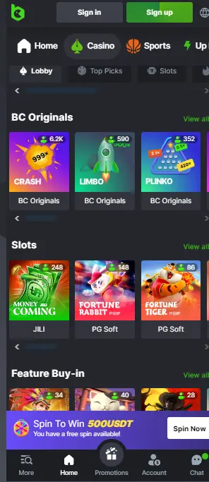 BC.Game app casino games