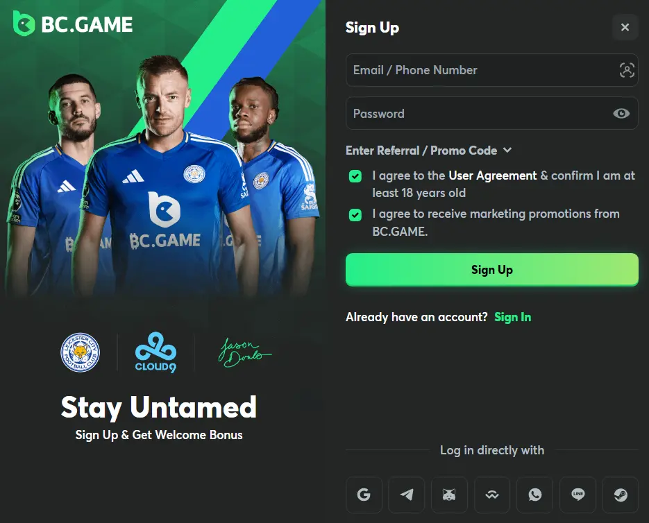 How to register on BC.Game Website?